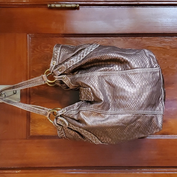 ECHO RED GOLF VINTAGE faux snakeskin pattern bucket purse - Picture 3 of 10